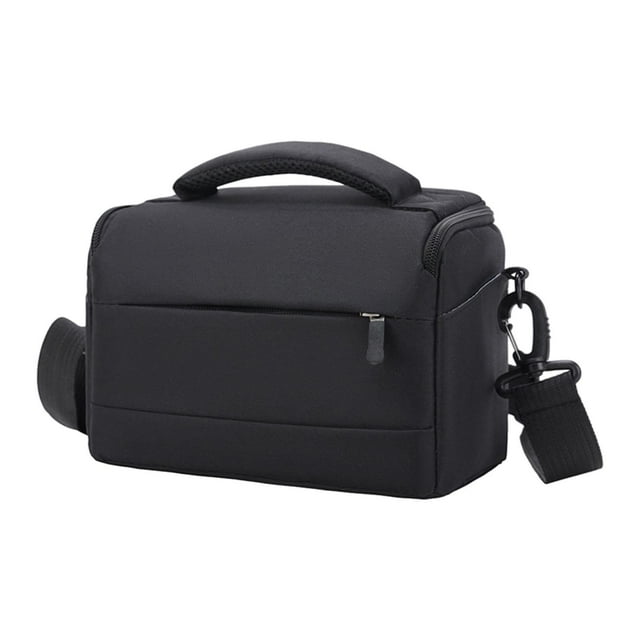 Bolso para cámara, bolso de hombro, accesorios con correa ajustable, soporte de moda, almacenamiento Negro