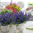 thumbnail image 5 of 10 Bundles Artificial Lavender Flowers Outdoor Fake Plants Faux Plastic UV Resistant Flowers for Home Garden Porch Window Box and Cemetary Grave Decorations (10, Blue), 5 of 5