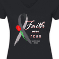 thumbnail image 4 of Inktastic Faith over Fear Parkinson's Awareness with Red Tulip Women's V-Neck T-Shirt, 4 of 5