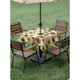 thumbnail image 4 of Outdoor Tablecloth with Umbrella Hole for Patio/Picnic/Party/Camping, Vintage Sunflowers Waterproof Table Cloth Square Cover Washable, Farmhouse Floral Blossom Watercolor (54"x 54"), 4 of 8