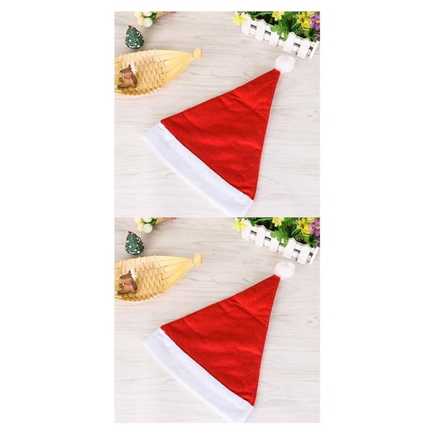 Matsuzay Gorro de Navidad no tejido, portátil, reutilizable, lavable, gorro de Papá Noel decorativo con temática de Navidad, disfraz para adulto Adulto 2piezas Matsuzay CBP009431