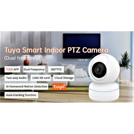 Crorzar Indoor Wifi Security Camera - 360-Degree Smart 1080P Camera - Pet Camera for Home Security and Nanny Elderly with Motion Detection, Night Vision, Two-Way Audio