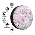 thumbnail image 5 of Easygdp Llama Unicorn and Rainbow Automobile Tire Dust Cover, 14-17in Spare Tire Cover Universal Fit for Trailer, Car, Truck, SUV, Jeep - 14 inch, 5 of 9