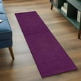 thumbnail image 4 of Dark Purple 2x6 Kitchen Runner Rug, Farmhouse Burlap Solid Brown Color Modern Linen Texture Non-Skid Rubber Backing Large Area Rugs - Living Room Bedroom Office, Indoor Floor Carpets Washable Rug, 4 of 9