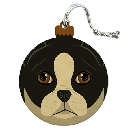 Boston Terrier Dog Ornament - Boston Terrier Look Into My Eyes Face Pet Dog Wood Christmas Tree Holiday Ornament