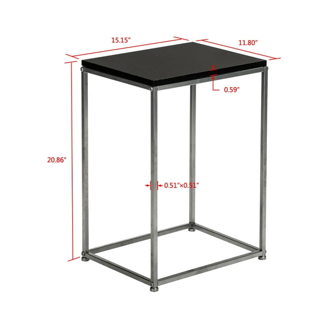 Kshioe Metal Side Table End Table Single Layer Snack Table, Gray