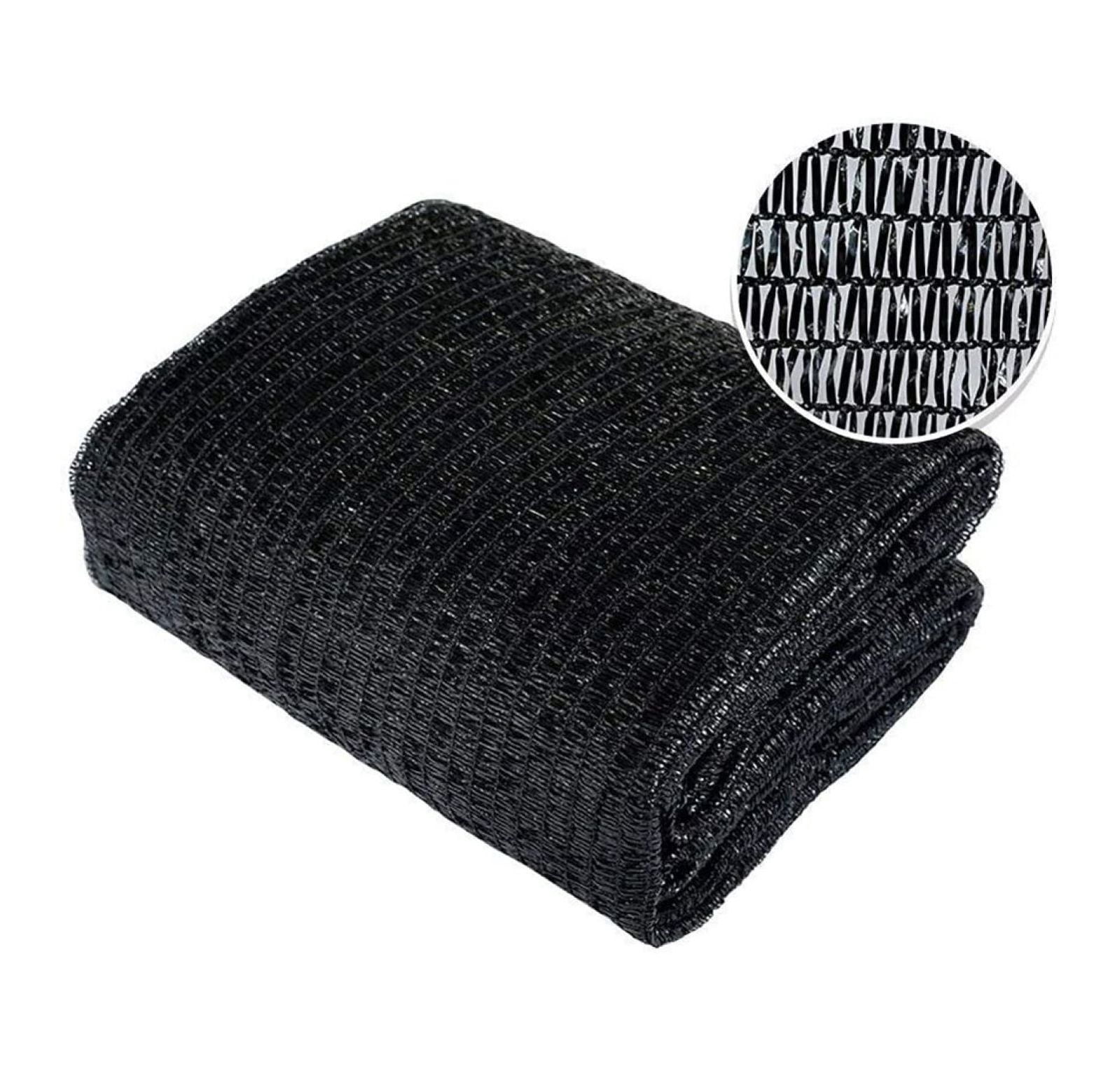 50% Shade Cloth Black - UV Resistant Sunblock Fabric for Plants, Garden, Patio - 6ft x 12ft with Clips