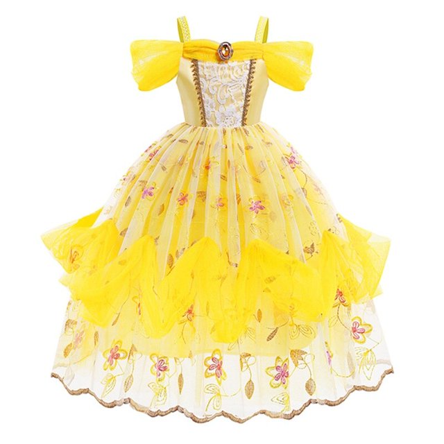Ropa de niña de Disney, vestido de princesa congelada, disfraz de fiesta para niñas, disfraz de lentejuelas de Elsa, Reina de la nieve, vestido de carnaval de cumpleaños, bolsa para niños 2T(100) Gao Jinjia LED