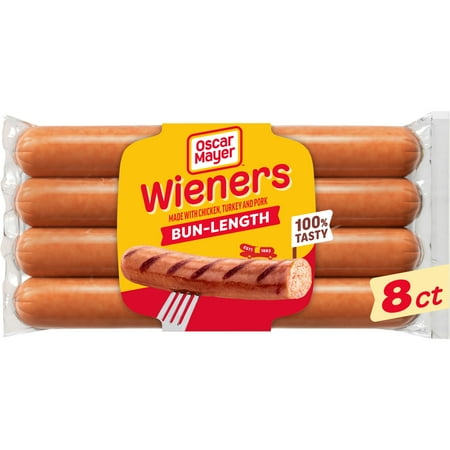 Oscar Mayer Bun-Length Wieners Hot Dogs, 8 Count Pack