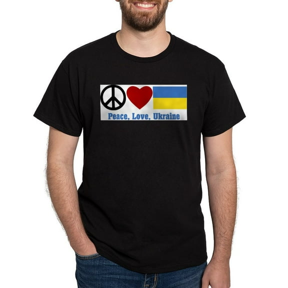 CafePress - Peace Love Ukraine Men's Value T Shirt - Men's Classic Graphic Cotton T-Shirt