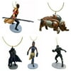 Black Panther 5pc Ornament Okoye Shuri Rhino Civil War Pvc Charms Marvel Figures New