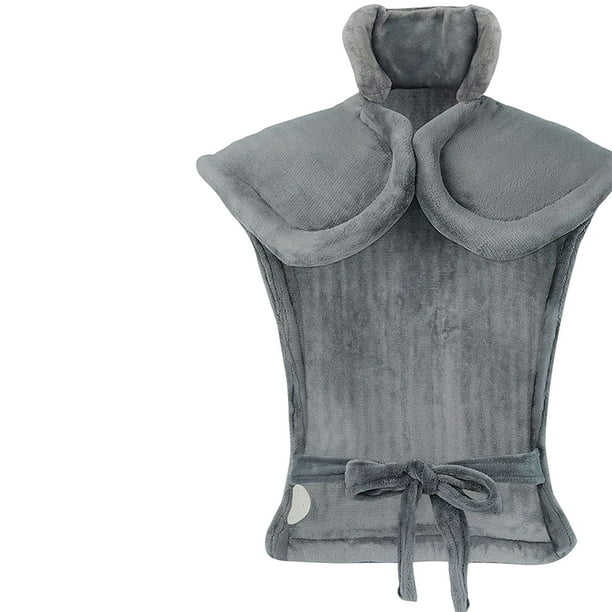 Vogacara Almohadillas térmicas eléctricas, chal térmico ajustable para espalda y hombros, manta lavable para oficina, Hotel, otoño e invierno, Protección de la piel Gris enchufe del Reino Unido Vogacara CE014707-04