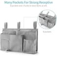 thumbnail image 2 of Wattne Bedside Caddy, Hanging Storage Bag Holder Beside Organizer with 8 Pockets for Bunk Dorm Rooms and Hospital Bed Rails, Grey, 2 of 7