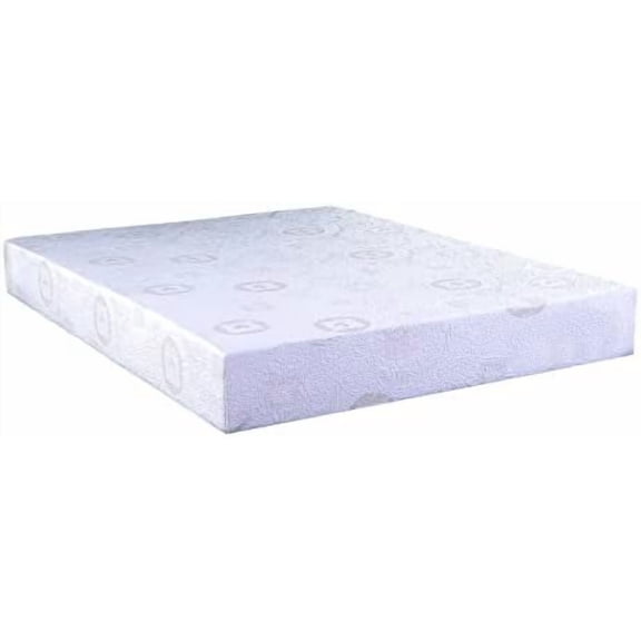 Memory Foam Mattress, Queen Size, Green Tea-Infused Polyester Foam with 3-Inch Pressure Relieving Layer and 7-Inch High-Density Support Base, White, for Bedroom Sleep Experience