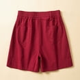 thumbnail image 4 of Women's 5-Inch Drawstring Athletic Shorts - High Waist Elastic Wide Leg Design with Pockets, Moisture-Wicking Casual Sport Shorts,Red M, 4 of 5