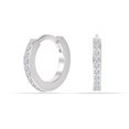 thumbnail image 5 of LeCalla 925 Sterling Silver Light-Weight Cubic-Zirconia SMALL Huggie Hoop Earrings for Women and Teen 12MM, 5 of 8