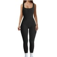 thumbnail image 2 of Kiplyki Fall Ladies Pants Tight Waistband Sleeveless Neck Long Jumpsuit, 2 of 6