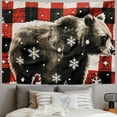 thumbnail image 2 of Orinice Bear Snowflake Tapestry Wall Hanging Unique Style Graphic Tapestries Home Wall Decor Art Living Room Bedroom Apartment Farmhouse Dorm 60x50inch, 2 of 6
