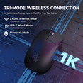 thumbnail image 2 of MAGIC-REFINER G6 BT Wireless Gaming Mouse, 24000 DPI, 1000Hz Polling Rate, 300 IPS, 35G Acceleration, 72g Lightweight, 750mAh Battery, Includes White Grip Tape & Braided Cable（Black）, 2 of 9