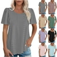 thumbnail image 1 of Otoño Sudadera con capucha,Camiseta de color liso para mujer, cuello redondo, manga corta, mezcla de algodón suave, transpirable, informal, para uso diario, sopatenor, 1 of 8