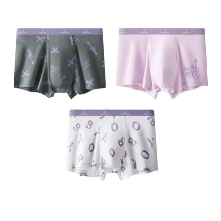 

Baby Soft Cotton Underwear Kids Boys Underwear Cute Comfortable Briefs Shorts Pants Cotton Underwear Trunks 3PCS Purple 11-12 Years