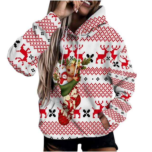 Sudadera Para Mujer Sudaderas Con Capucha de Moda Sudadera de Invierno de Manga Larga Suéter Estampado Sombrero Suéter Superior Informal Odeerbi ODB173411