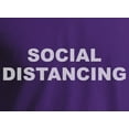 thumbnail image 4 of Social Distancing Please Stay Back Six Feet T-Shirt Front and Back Print Purple (M), 4 of 6