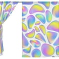 thumbnail image 3 of Coolnut 2PCS Abstract Colorful Liquid Drops Sheer Gauze Door Curtains, 78"x55" Window Curtain Drapes for Living Room Kids Bedroom Window Treatment, 3 of 4