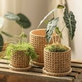 thumbnail image 3 of Faux Woven Grid Cement Pot, 3 of 12