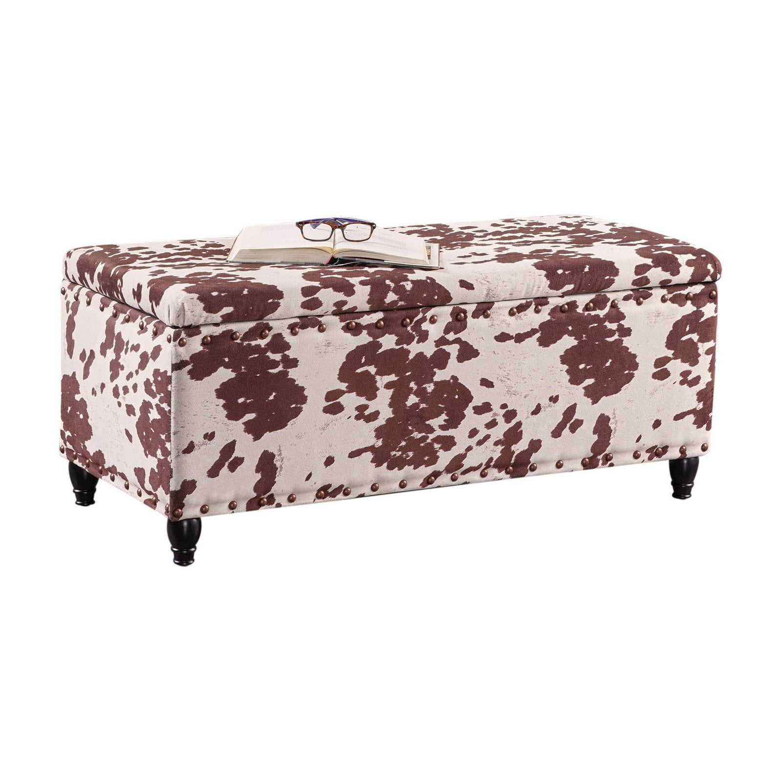 Tatiana Milk Cow Upholstered Storage Ottoman/Bench