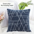 thumbnail image 3 of PiccoCasa 18"x18" Polyester Sofa Throw Pillow Cover, Navy Blue, 3 of 8