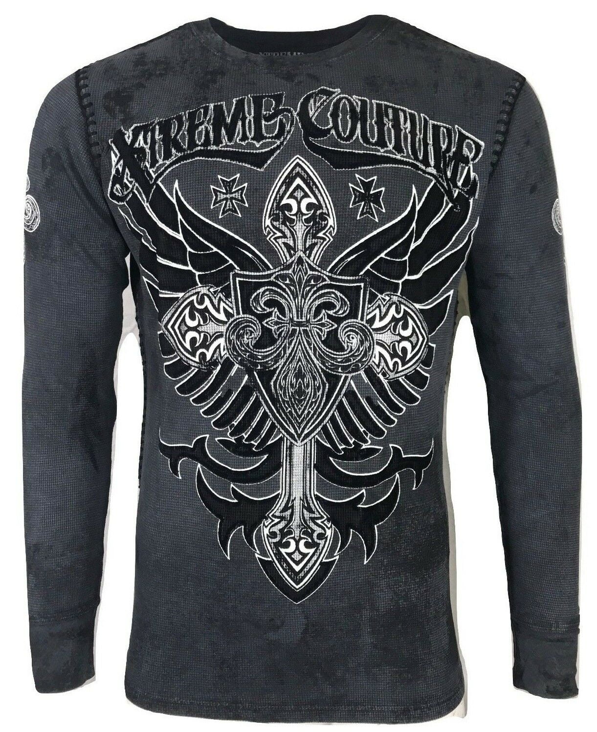 Xtreme Couture by AFFLICTION Men's THERMAL BRONZE ARMS Skull Biker ...
