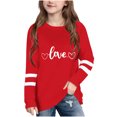 thumbnail image 2 of Fesfesfes Kids Girls Casual 2025 Valentine's Day Heart Print T-shirt Fashion Cute Round Neck Print Long Sleeve Soft Tunic Tops Tees 3-14 Years(Red,5 Years), 2 of 5
