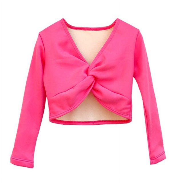 Abrigo pequeño de terciopelo para bailar, chal pequeño de manga larga de terciopelo compuesto, ropa de baile para niños, ropa de práctica para niñas al aire libre