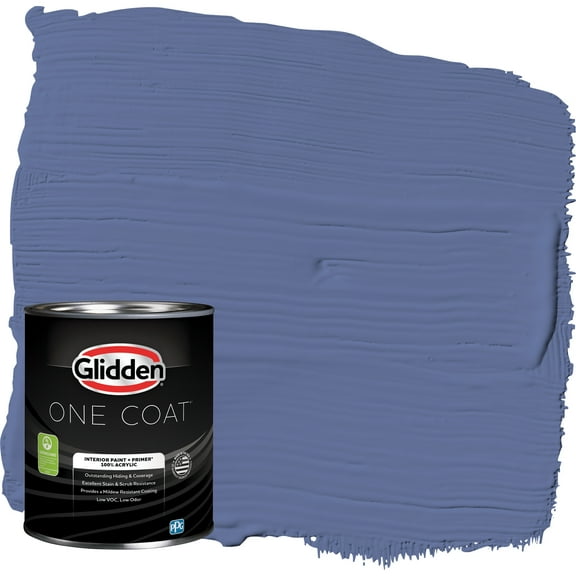 Glidden One Coat Interior Paint and Primer, Blueberry Patch / Purple, 1-Quart, Flat