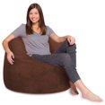 thumbnail image 1 of Posh Beanbags Kids Bean Bag Chair, Big Comfy Chair - Machine Washable Cover Soft Faux Rabbit Fur - Brown 48 Inch Extra Large, 1 of 5