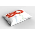 thumbnail image 2 of Ambesonne Birthday Pillow Sham 2 Pack, Granny Party Balloons, 36"x20", Red Green and Blue, 2 of 3
