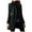 Black, variant on Herrnalise Women's Double Breasted Pea Coat Winter Mid-Long Trench Coat with Belt Black,XXL