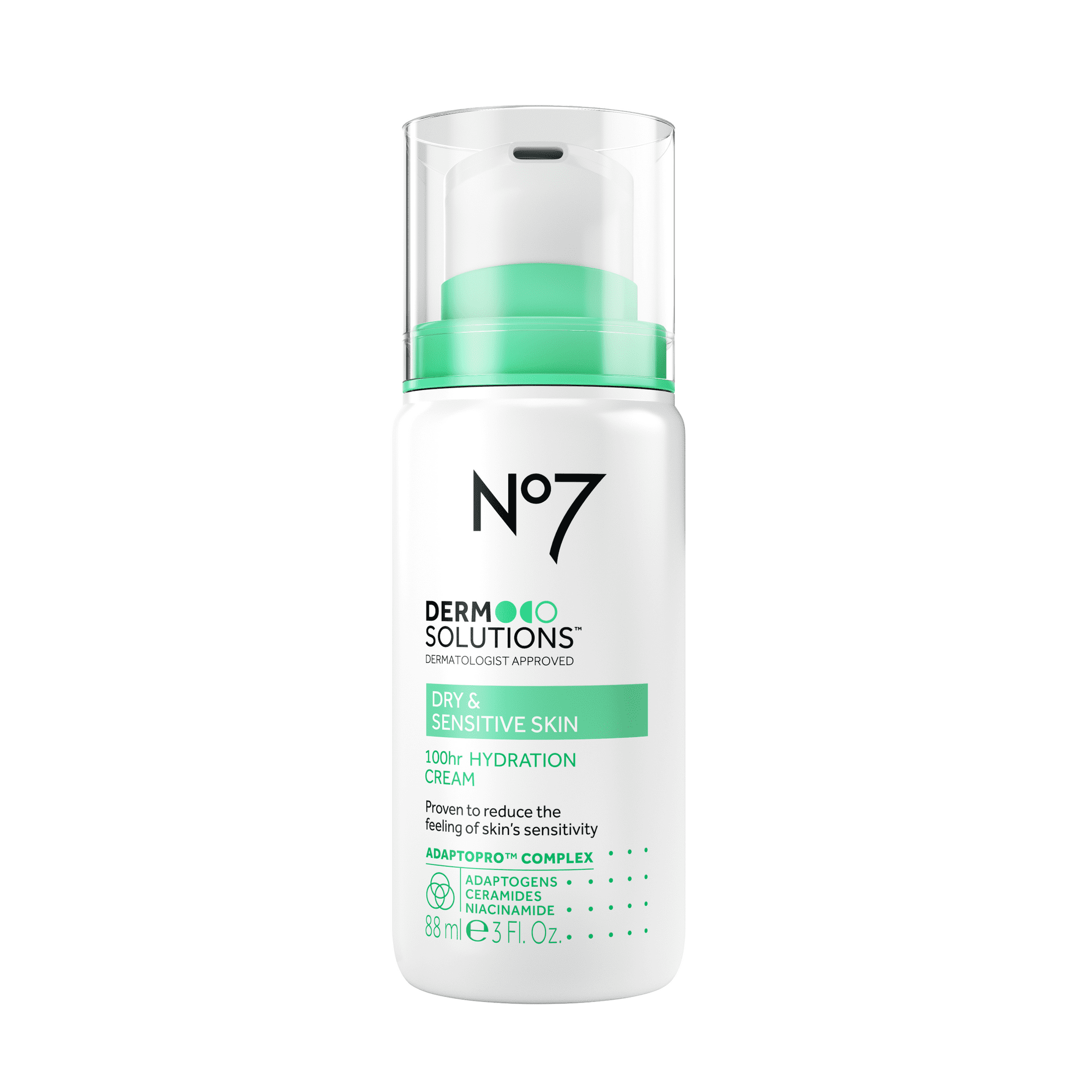 No7 Derm Solutions 100hr Hydrating Face Moisturizer, for Normal to Dry & Sensitive Skin, 3oz
