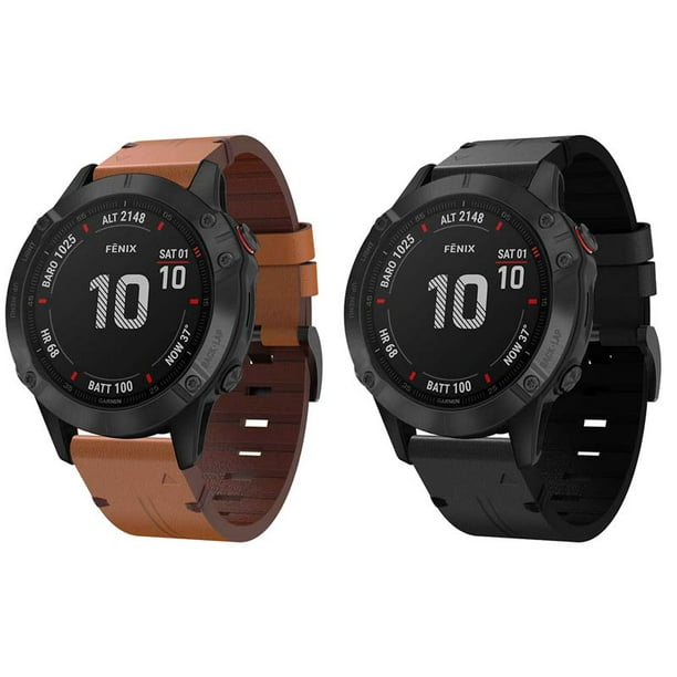 Bracelet de Montre Épais en Cuir Véritable pour Garmin Fenix ​​3/3 HR / 5X  / 5X Plus / 6X / Quatix 3 