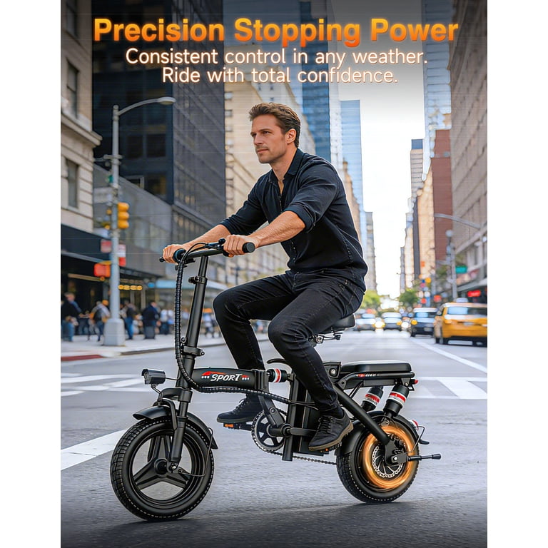 AZHAR Electric Bike for Adults, 500W Motor Folding Mountain Bike