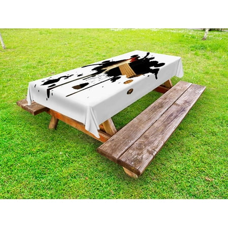 

Popstar Party Outdoor Tablecloth Electric Guitar Fretboard on Black Grungy Color Splashes Art Decorative Washable Fabric Picnic Table Cloth 58 X 84 Inches Black Pale Brown Cream by Ambesonne