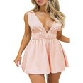 thumbnail image 1 of Robe Moulante à Imprimé Y2k pour Femmes, Robe Funky à Encolure Licou, Sans Manches, à Bretelles, Découpes, Dos Nu, Mini-Robe de Boîte de Nuit/soirée pour E-Girl, Rose Bleu, P, 1 of 6