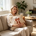 thumbnail image 4 of MYUNNIL Halloween Pumpkin Throw Pillow Cover, Soft 3D Fall Pumpkin Embroidery Plush Velvet Couch Cushion, Farmhouse Seasonal Home Decor for Sofa Bedroom Patio Office, 18 x 18", 4 of 8