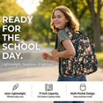 thumbnail image 6 of DISNIMO Pug Flower Print School Backpack for Kids Boys Girls 17 Inch Lightweight Bookbag with Padded Straps and Water Bottle Pocket, Elementary Kindergarten Preschool School Backpack, 6 of 7