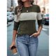 thumbnail image 5 of Blusas de Larga con Bloques de Color para Mujer, Conjuntos de Otoño, Suéteres de Invierno y Moda de Principios de Otoño. Verde XL, 5 of 9