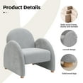 thumbnail image 4 of DRKAT Modern Accent Chair, Upholstered Boucle Arm Single Sofa, Comfy Armchair, Fluffy Reading Chair for Living Room, Bedroom, Home Office, Grey, 4 of 6