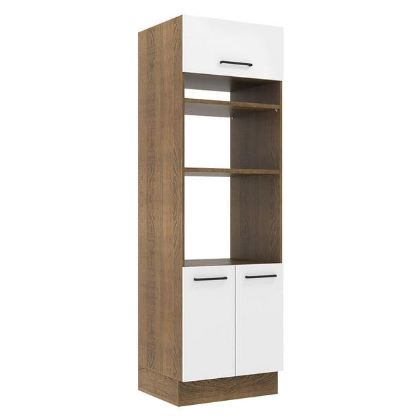 Mueble de Cocina Madesa Agata 70 cm 3 Puertas Marrón/Blanco