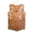 thumbnail image 2 of Spring/Summer Vest Sequined Vest Western Cowboy Style Cardigan Vest for Women,L,Rose Gold,1- Spring, 2 of 5