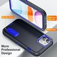 thumbnail image 2 of SaniMore for iPhone 11 6.1" 2019 Hybird Case, Rugged PC Back Shockproof TPU Shell Metal Hidden Kicksatnd Drop Resistant Anti-slip Heavy Duty Protective Case for iPhone 11, Darkblue+Royalblue, 2 of 8